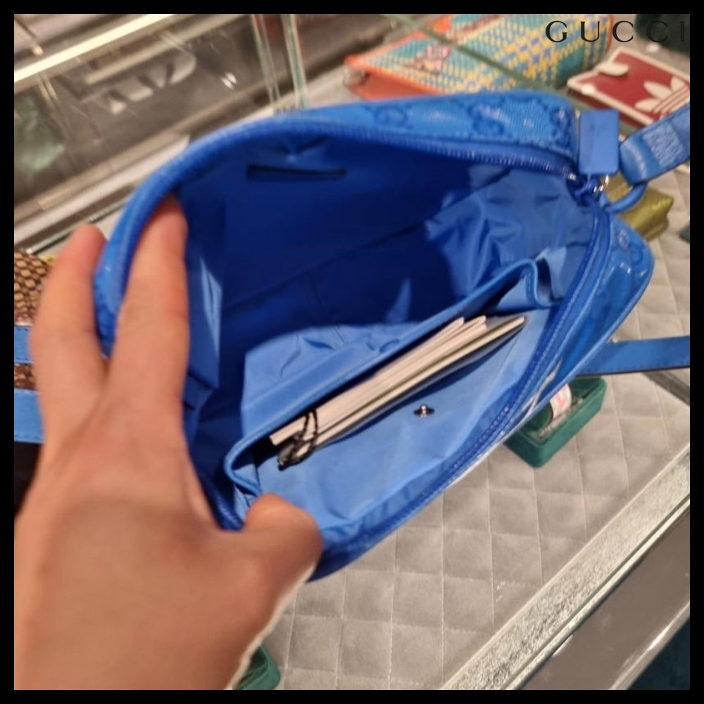 【GUCCI】Men's GG Crystal Canvas Mini Shoulder Crossbody Bag