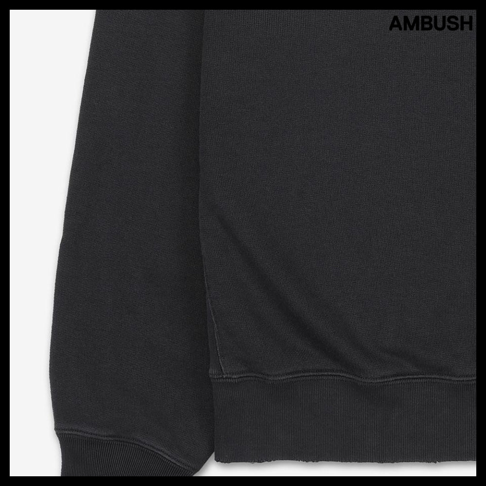 【AMBUSH】Distressed Hole Sweatshirt Black
