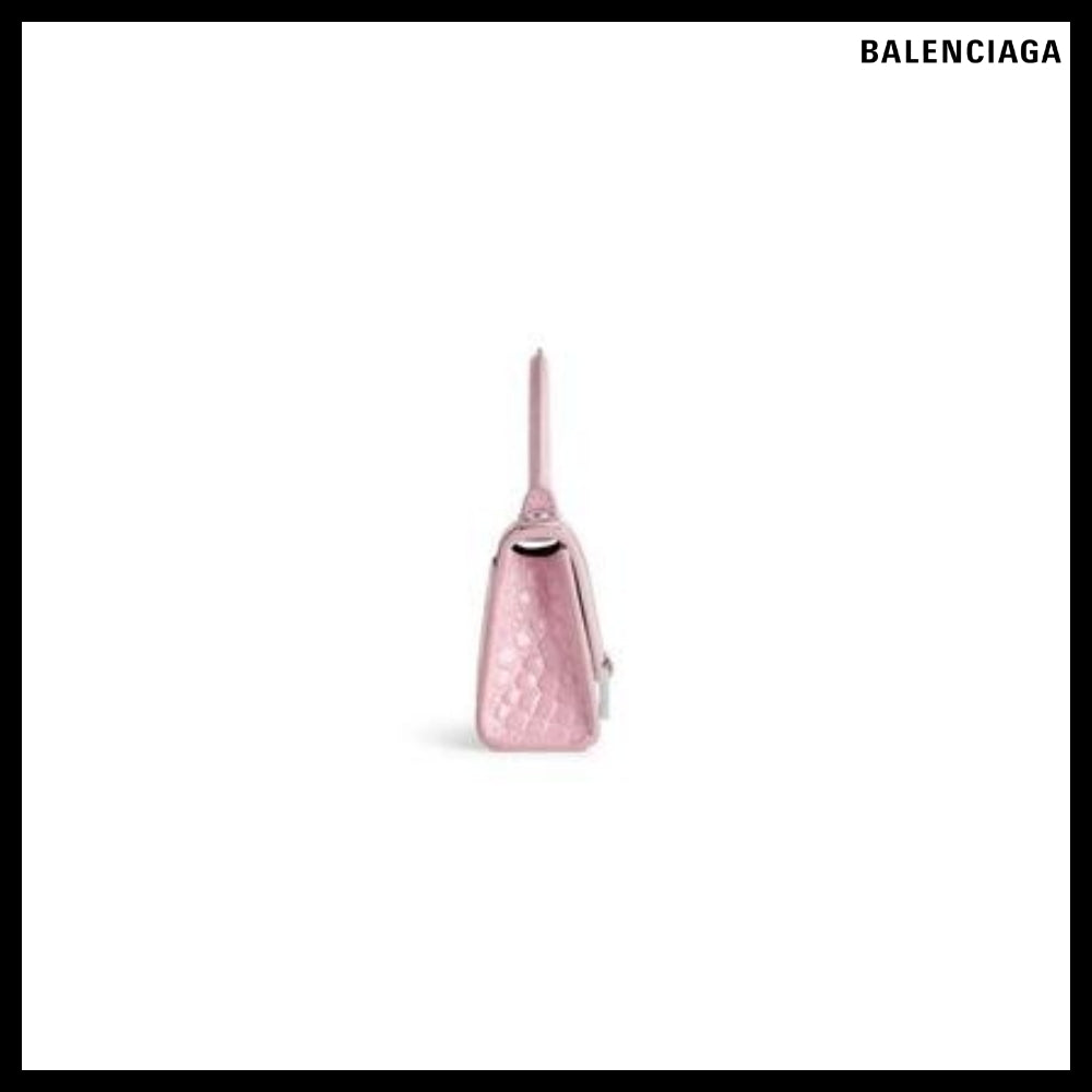 【BALENCIAGA】Hourglass Mini Handbag With Chain Crocodile