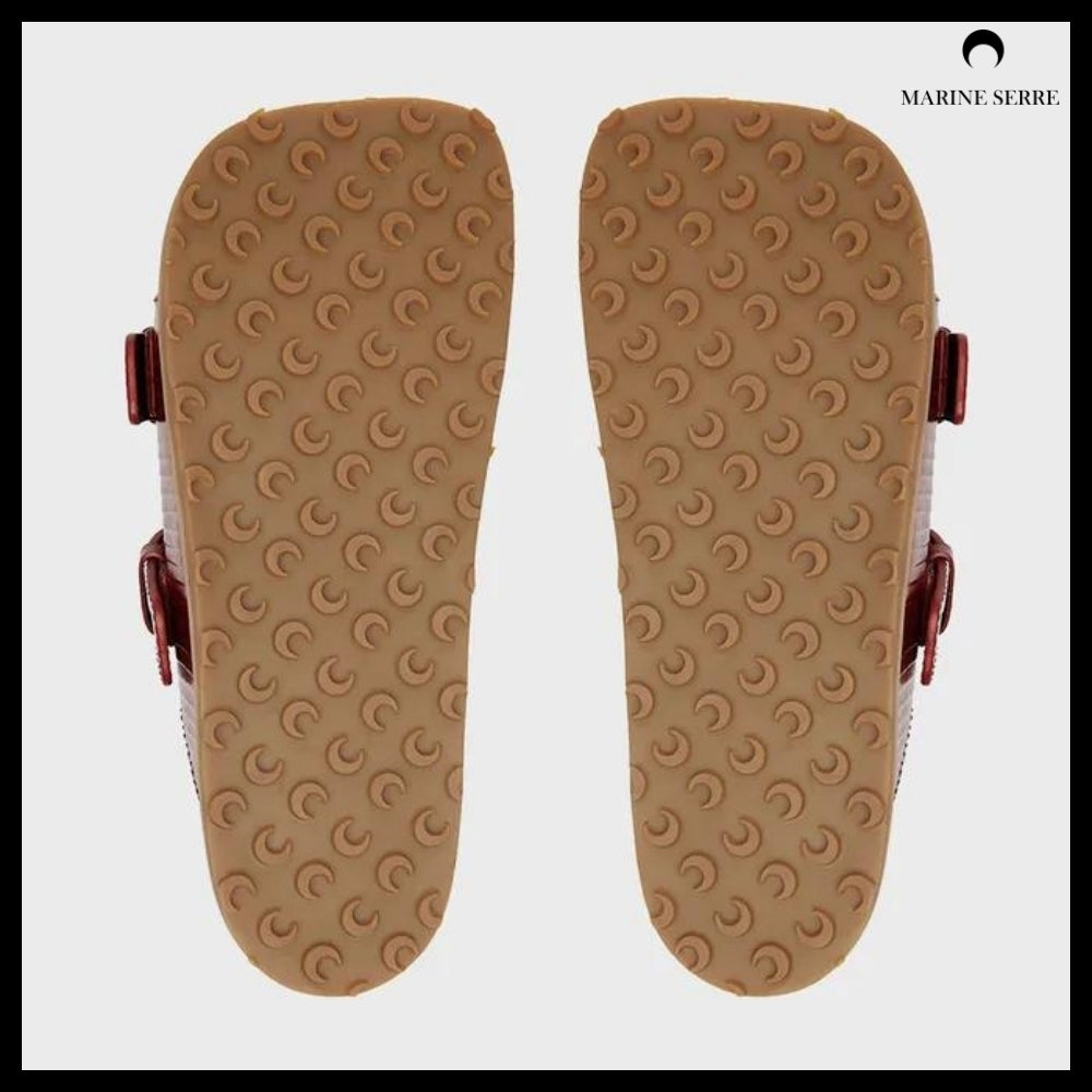 【MARINE SERRE】Men's LIZARD PRINTED LEATHER MS SLIDE RD10
