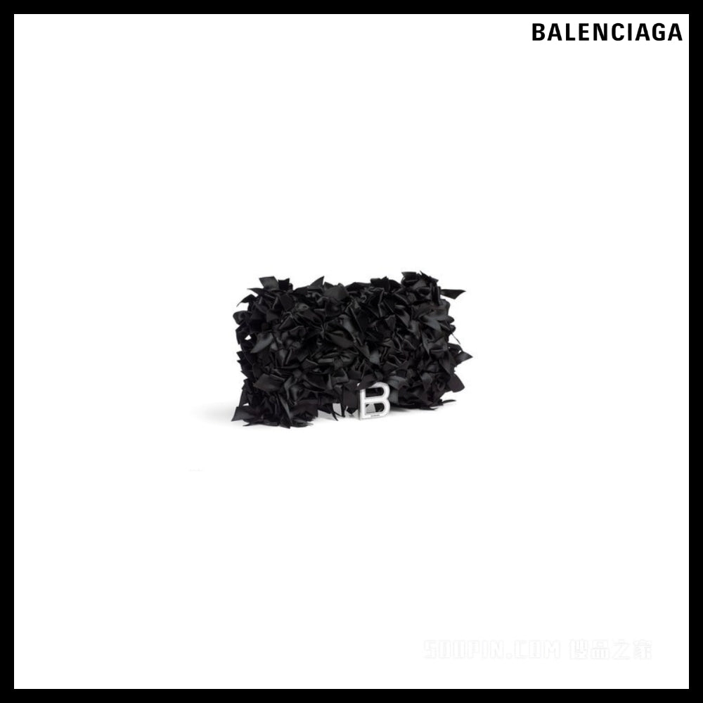【BALENCIAGA】Hourglass Satin Bow Chain Wallet