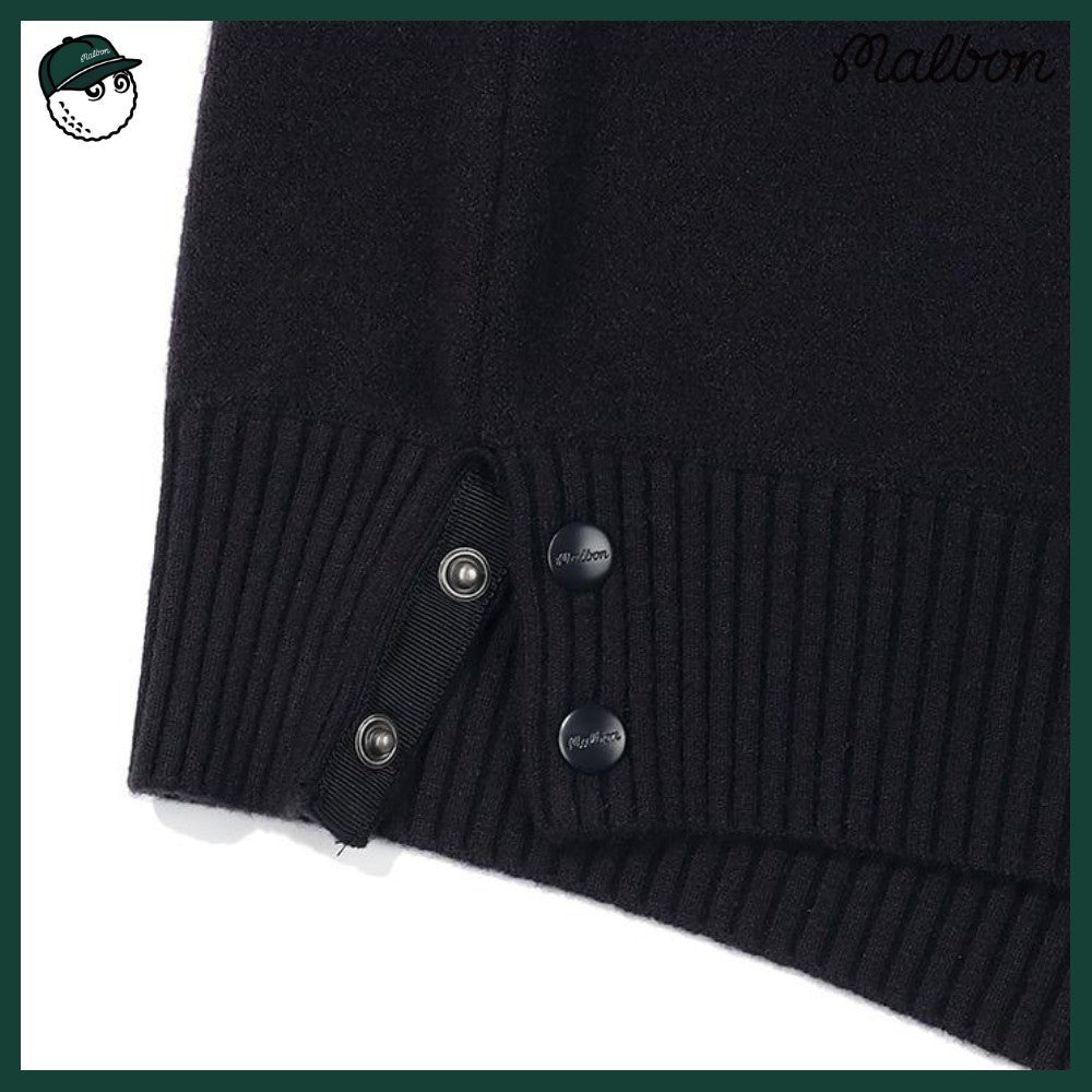 【MALBON GOLF】 SLEEVE CONTRAST COLLARED TOP WOMAN 2COLORS