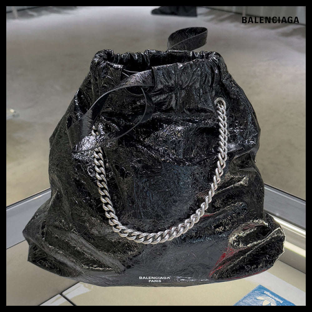 【BALENCIAGA】Crush Tote Bag M Black