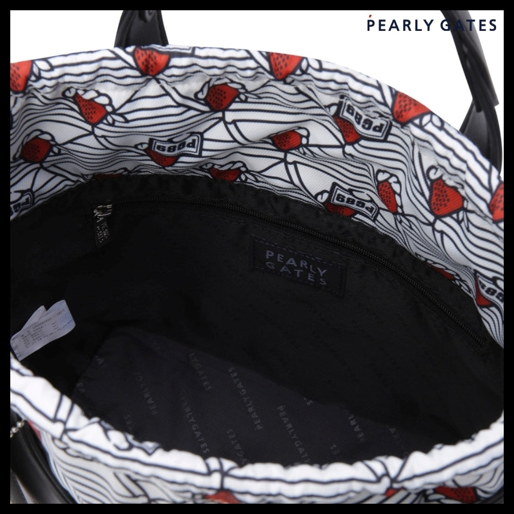 【PEARLY GATES】Embossed Logo Pattern Keyring Bucket Bag