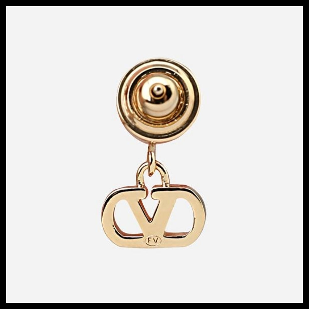 【Valentino】V Logo Signature Metal Pearl Earrings