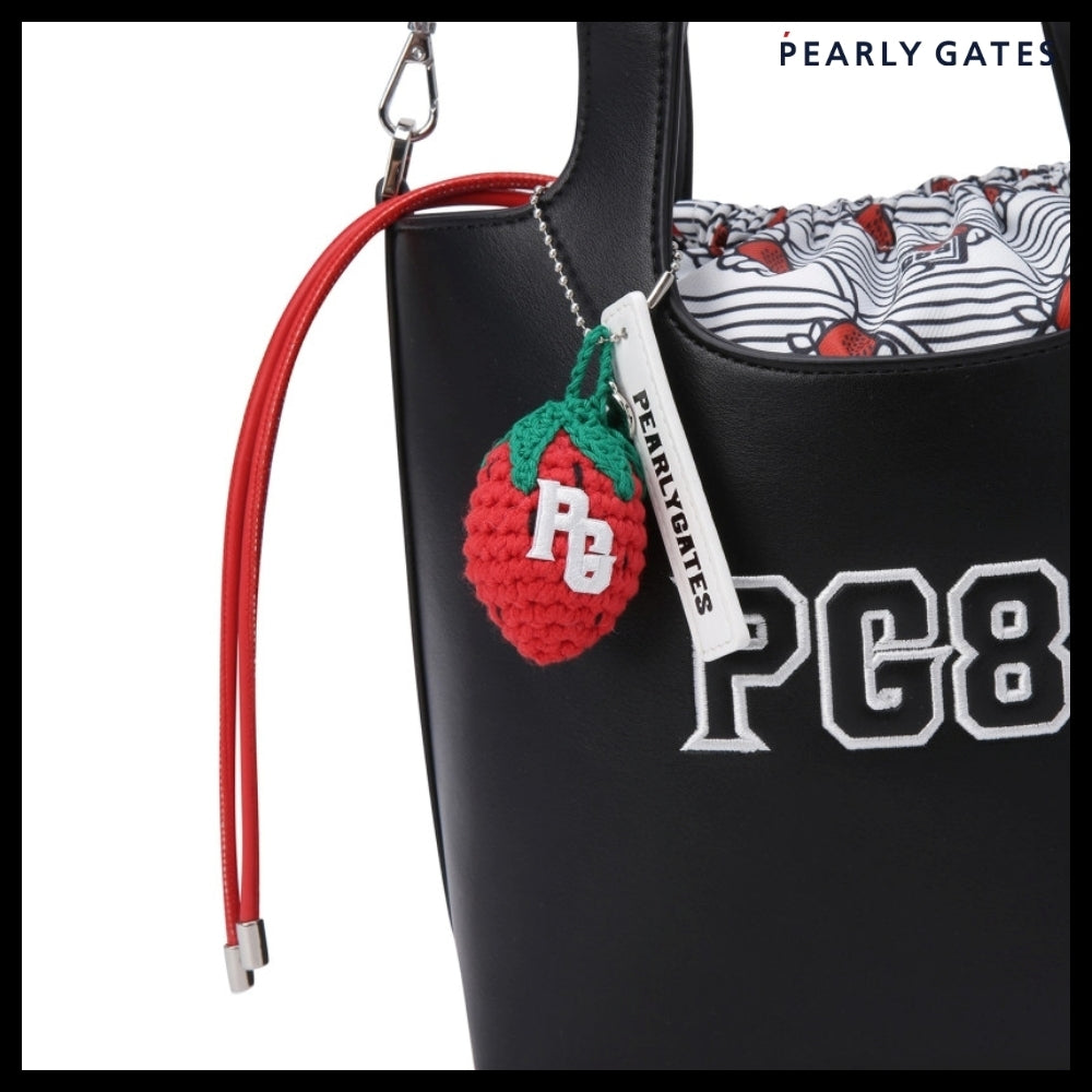 【PEARLY GATES】Embossed Logo Pattern Keyring Bucket Bag