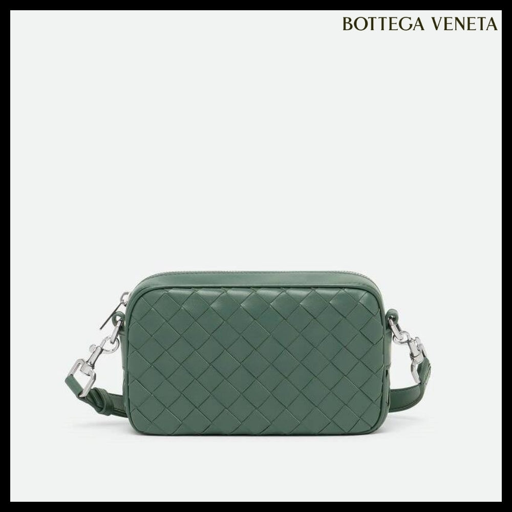 【BOTTEGA VENETA】MINI INTRECCIATO CAMERA BAG ALOE