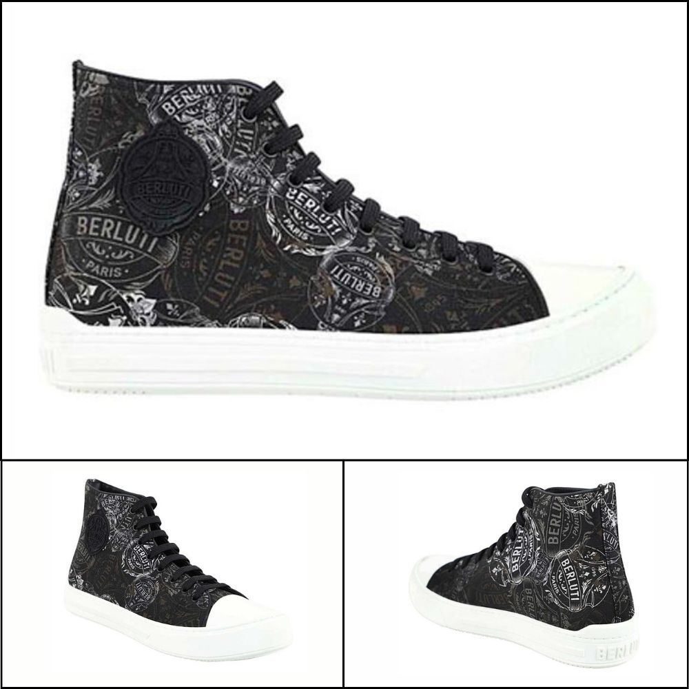【BERLUTI】Logo High-Top Sneakers Black Men's