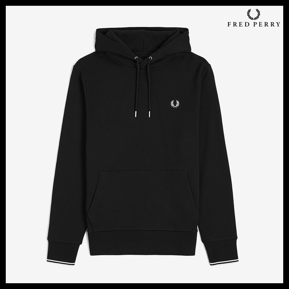 【FRED PERRY】Tip Hooded Sweatshirt Black