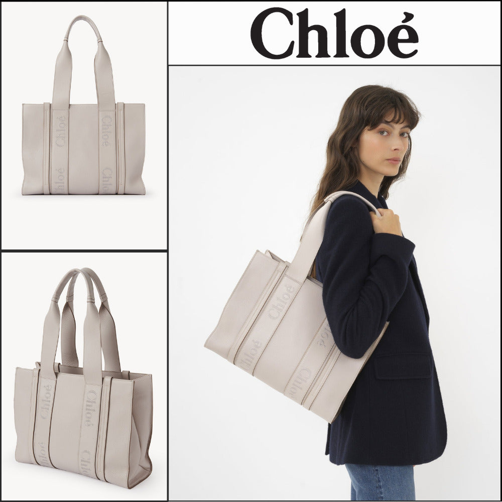 【Chloe】Medium Woody Tote Bag Wilde Grey
