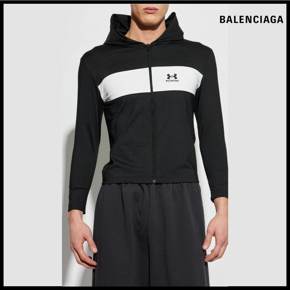 【BALENCIAGA】Under Armour Sweatsuit Hoodie Black White