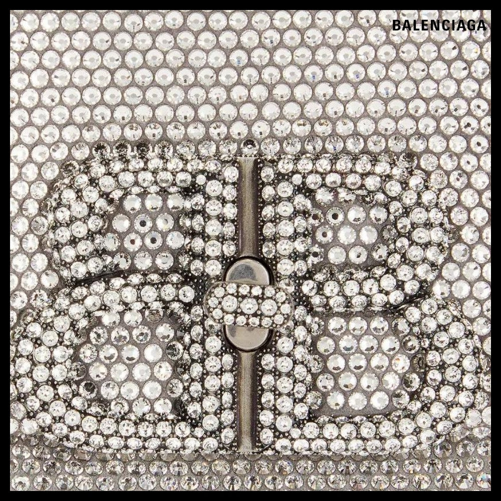 【BALENCIAGA】Monaco Sling Bag Grey Strass