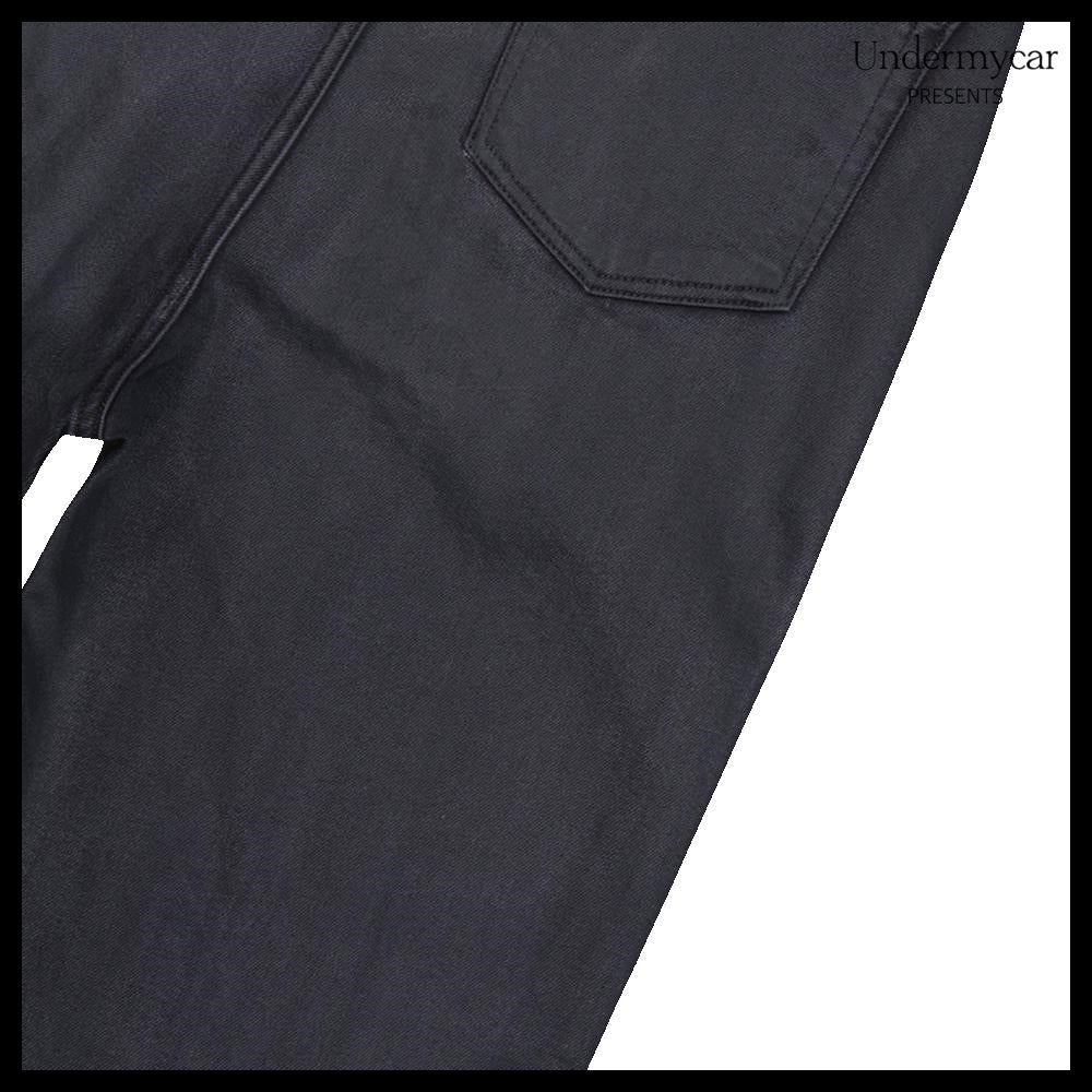 【Undermycar】Noir Coated Baggy Jeans Black