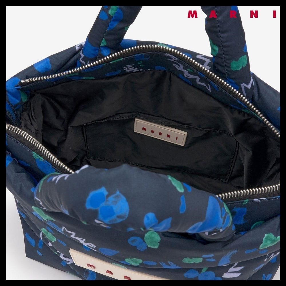 【MARNI】ナイロン トートバッグ - インク