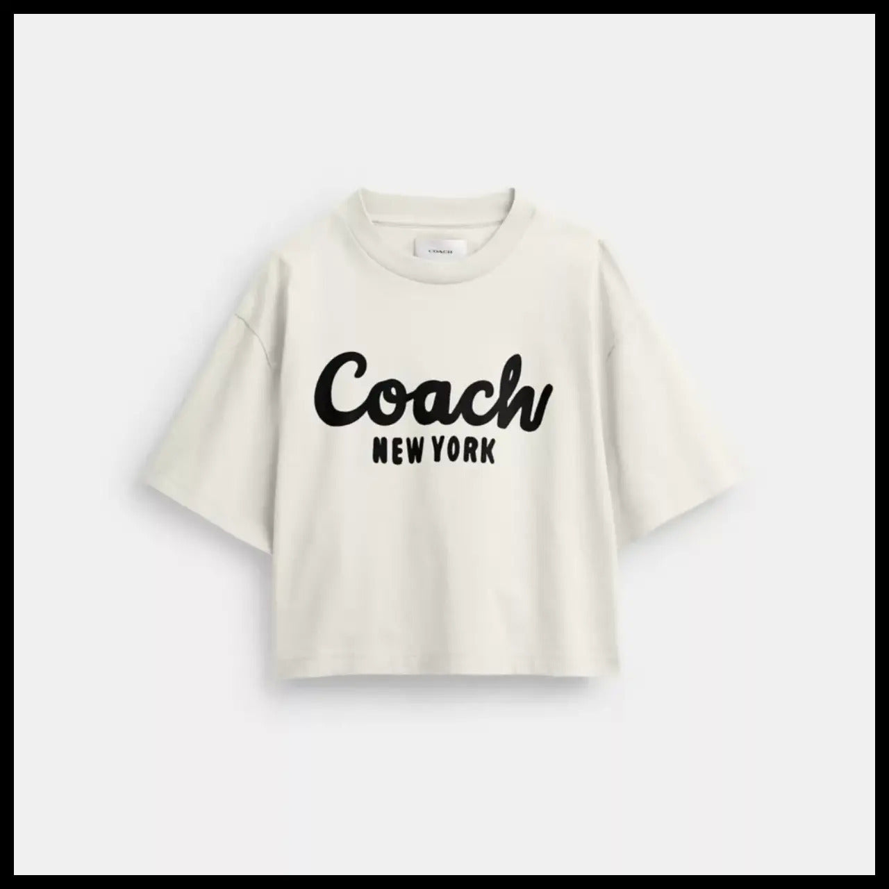 【Coach】Cursive Signature Cropped T-Shirt