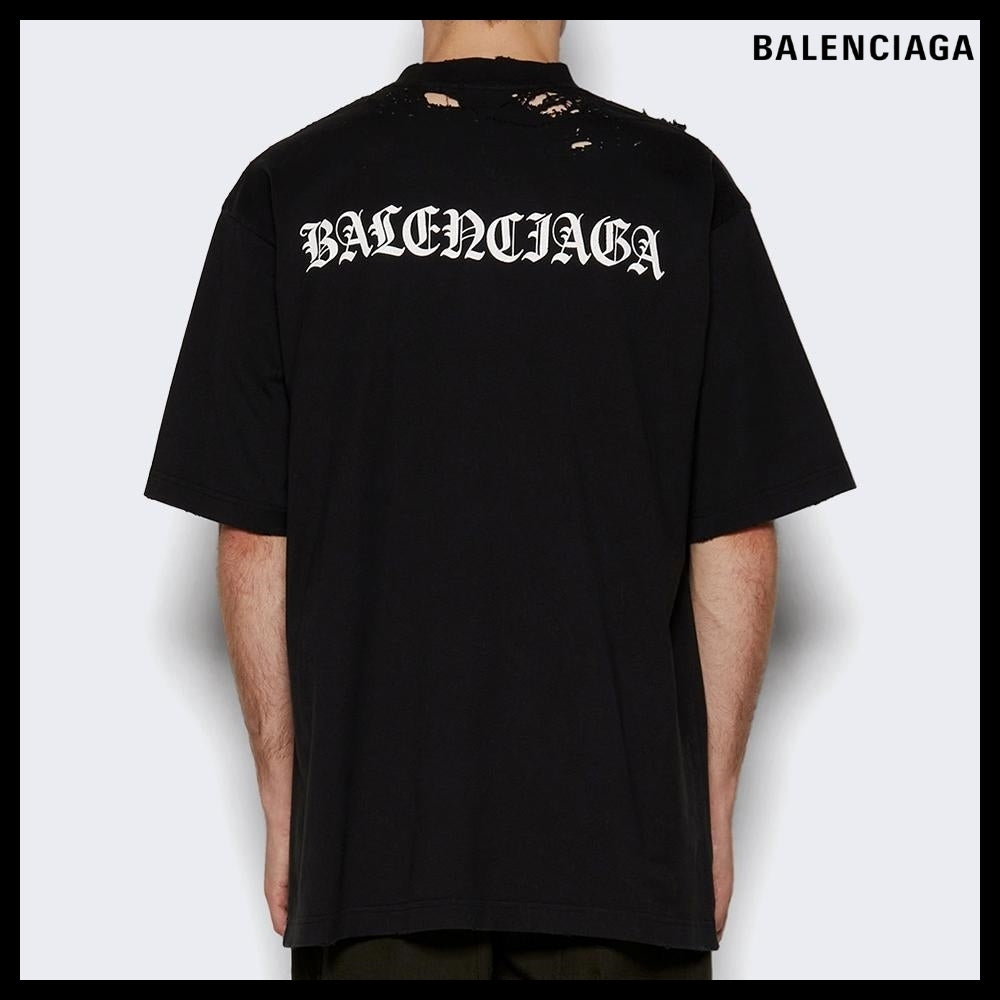 【BALENCIAGA】Medium Fit T-Shirt Faded Black White