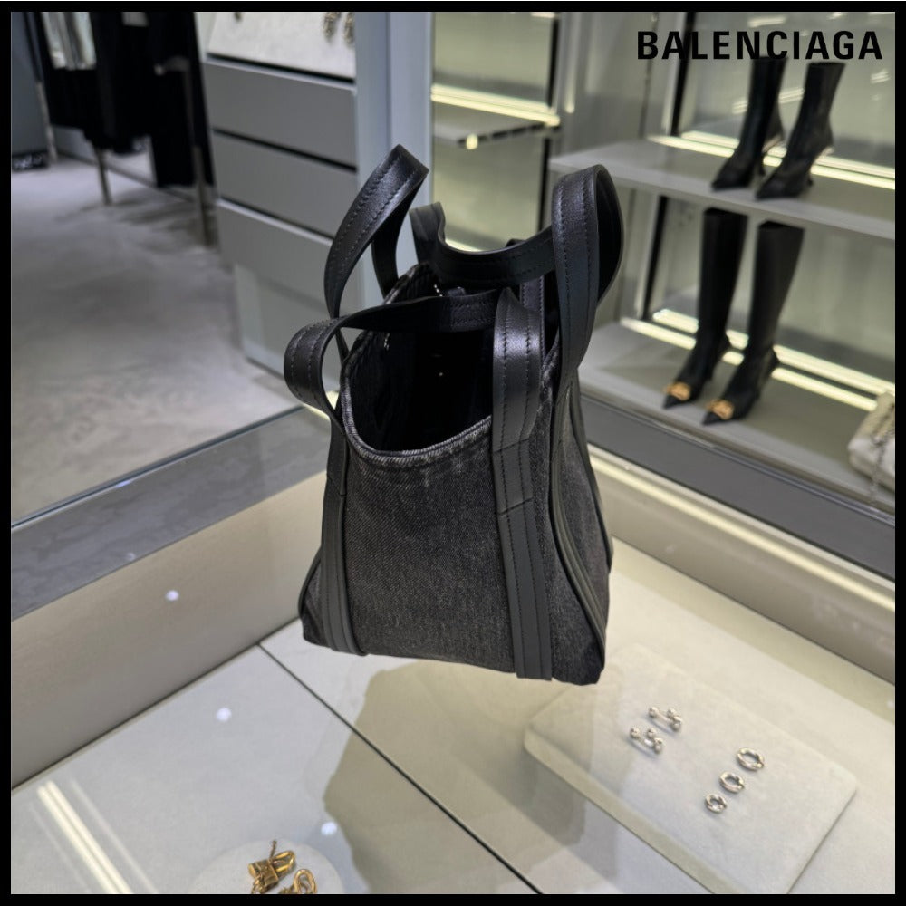 【BALENCIAGA 】Everyday XS Washed Denim Tote Shoulder Bag