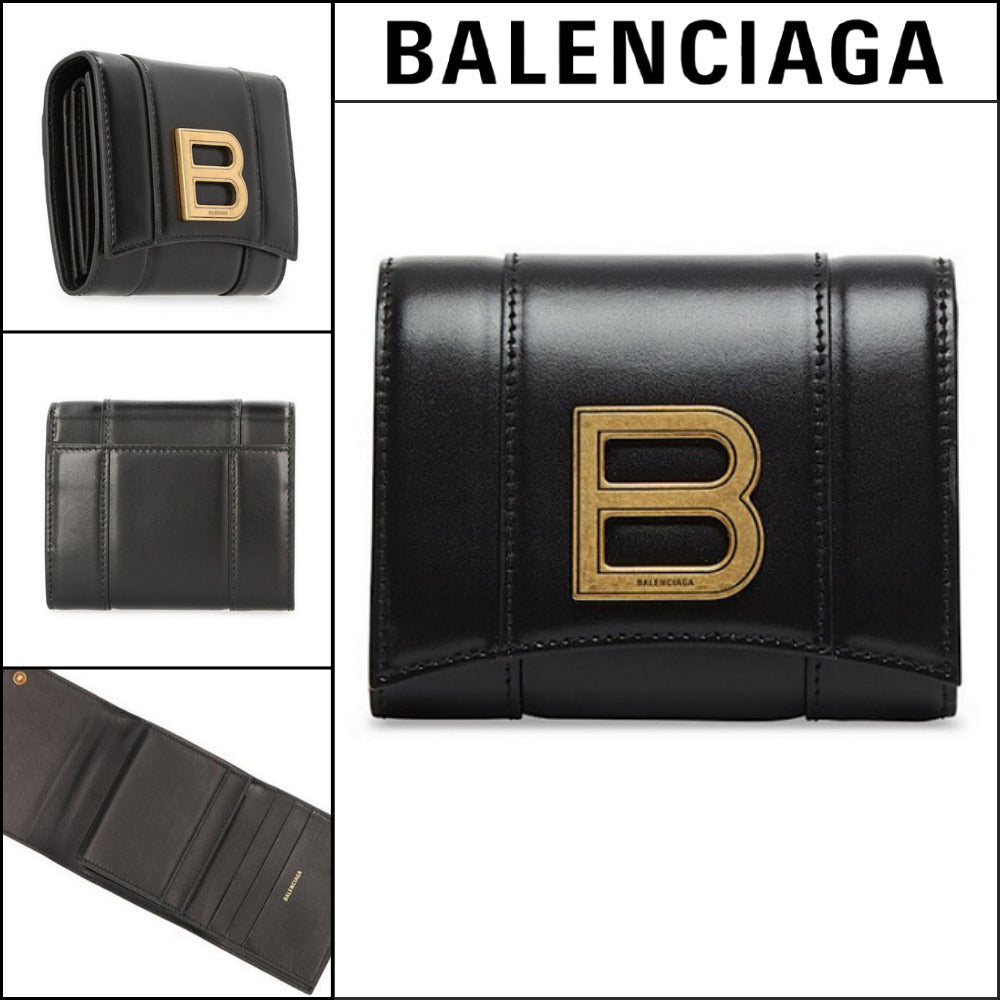 【BALENCIAGA】Hourglass Compact Wallet Black