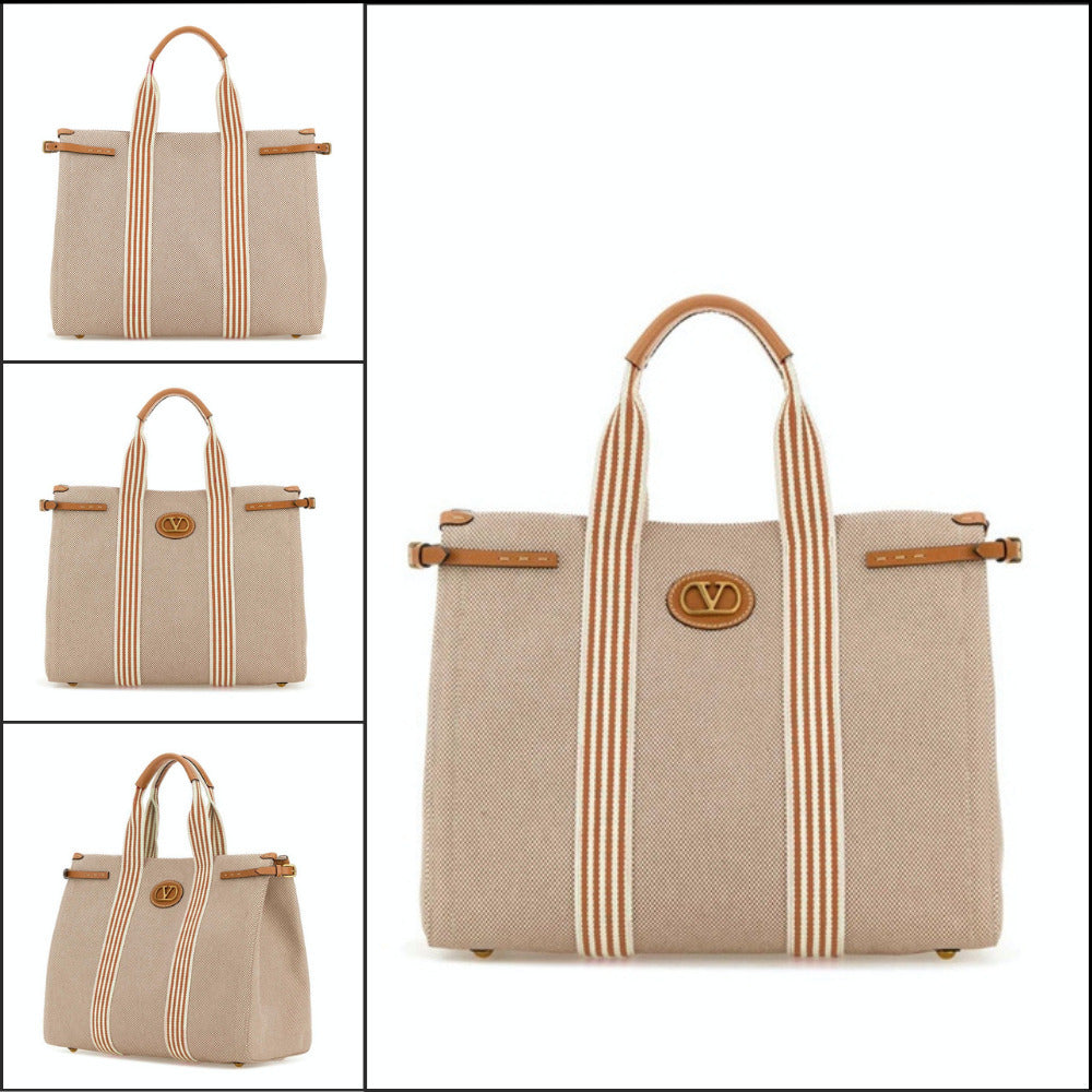 【VALENTINO】Antibes Large Canvas Shopper Bag