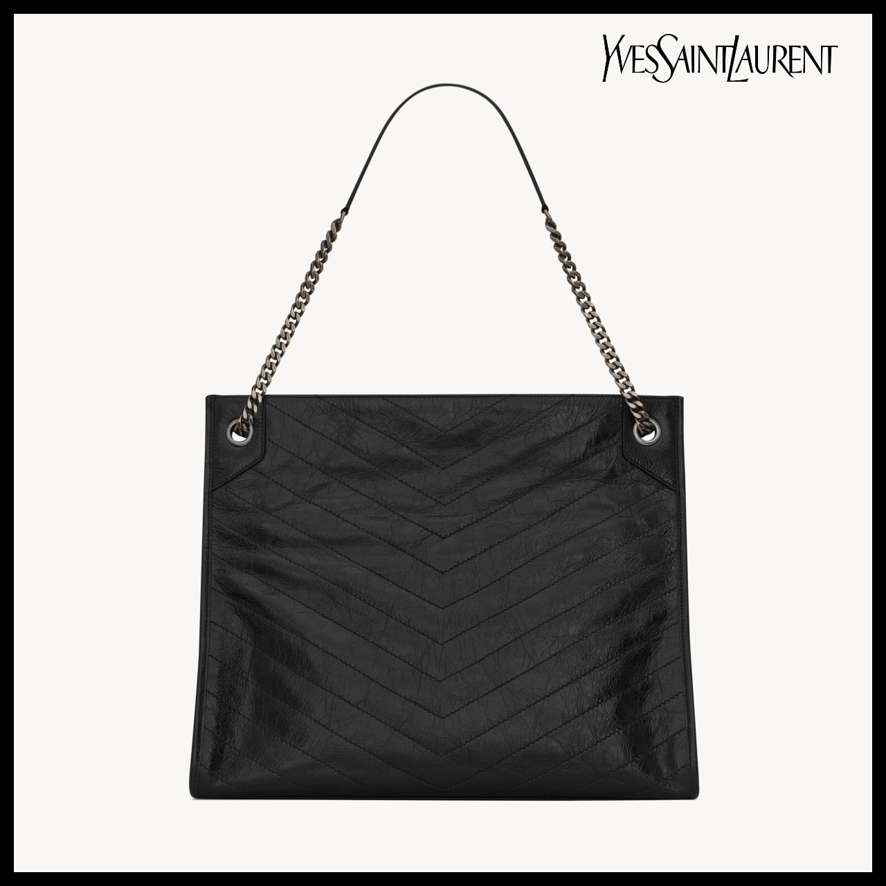 【Saint Laurent】Vintage Leather Large Shopping Tote
