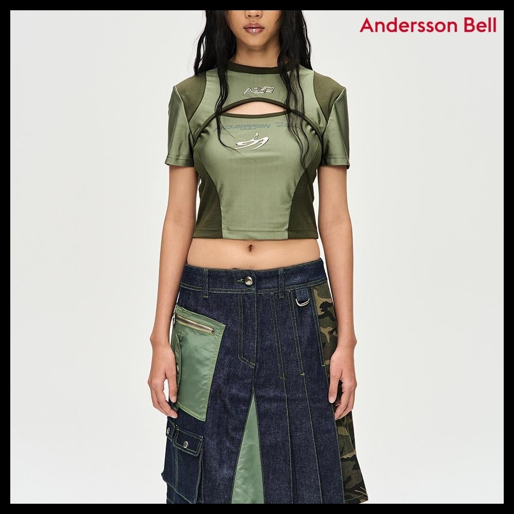 【ANDERSSON BELL】エッセンシャルカットアウトTシャツ (カーキ)