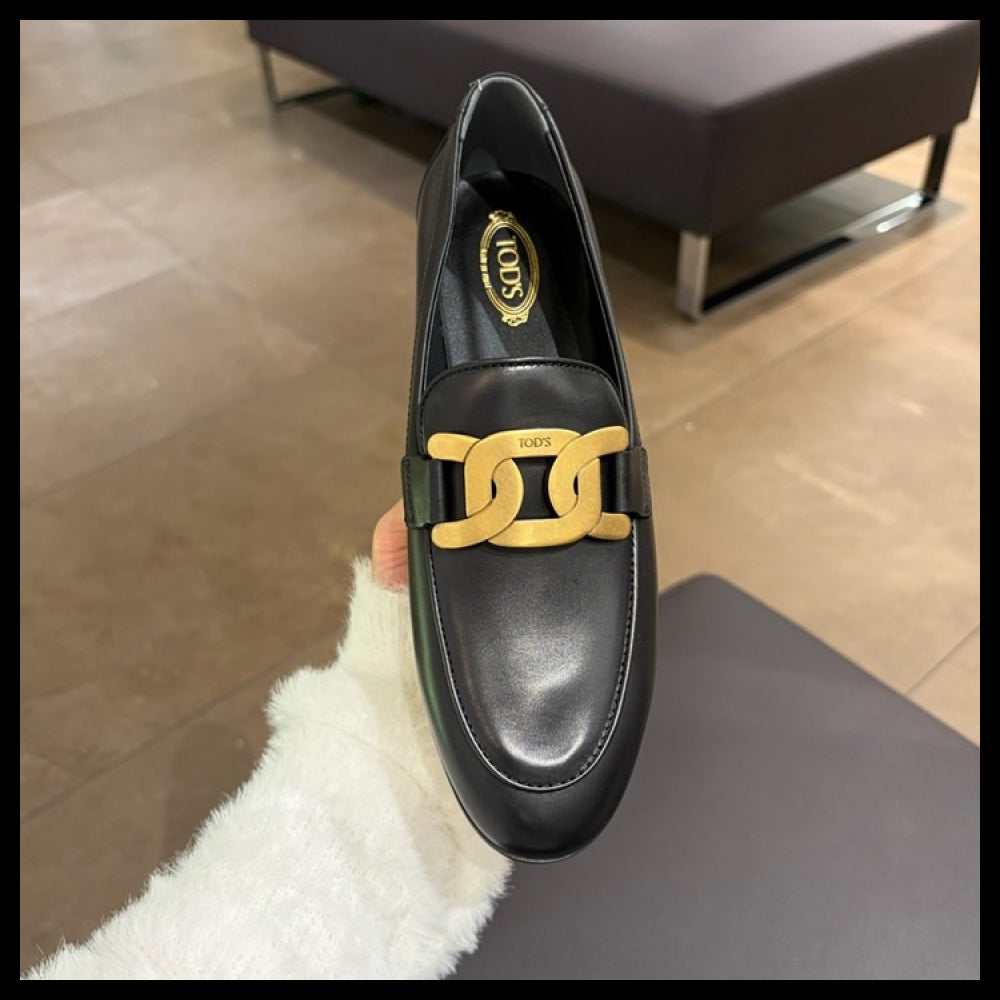 【Tod’s】CUOIO Kate Leather Women’s Loafers Black