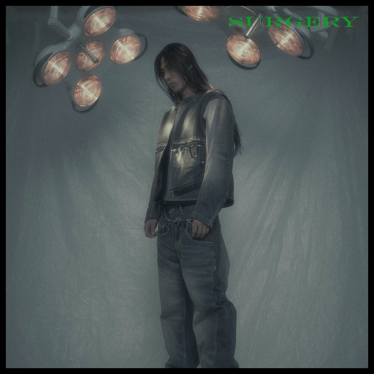 【SURGERY】Denim Biker Jacket Grey