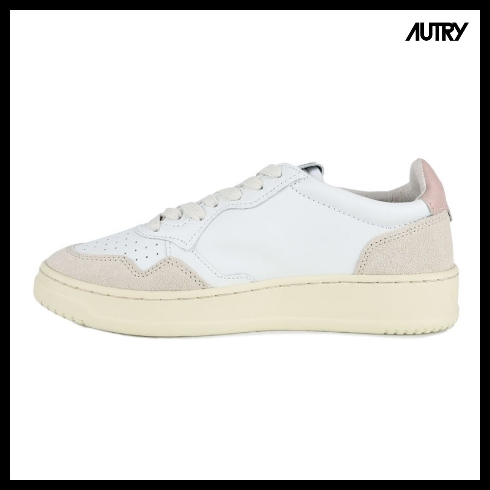 【AUTRY】Medalist Leather Suede Low Top Pink Tab