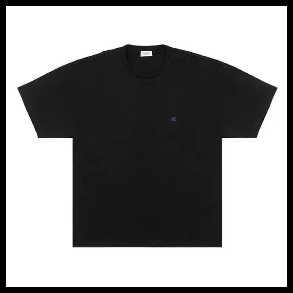 【CELINE】Triomphe Embroidered Cotton Jersey Black Men Short