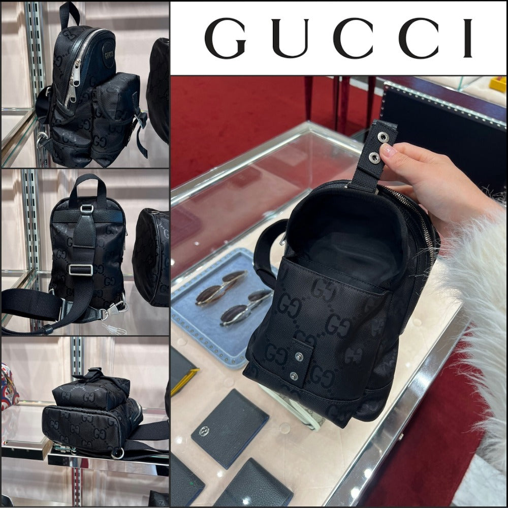 【GUCCI 】GG Logo Off The Grid Sling Bag BLACK