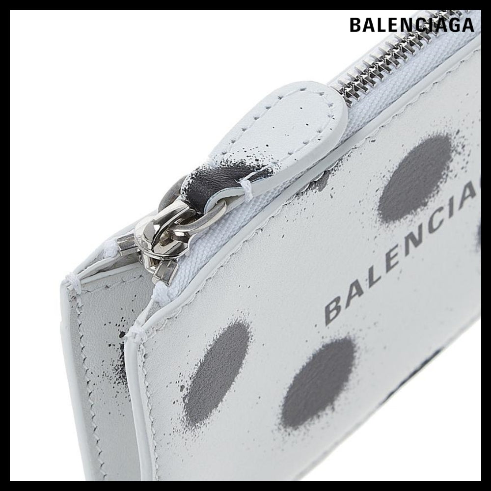 BALENCIAGA Spray Polka Dot Print Card Holder