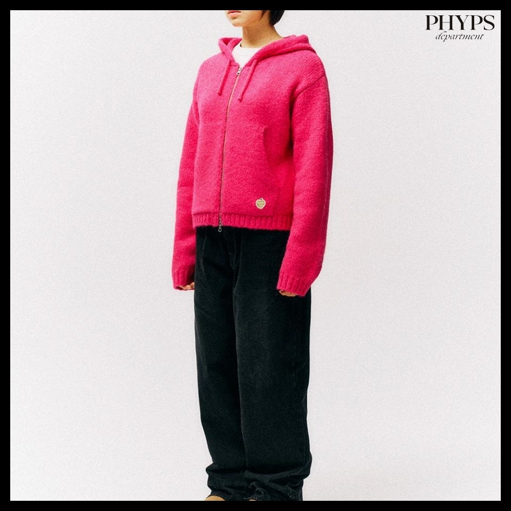 【PhypsDepartment】ハート アップル ニット フードジップアップ