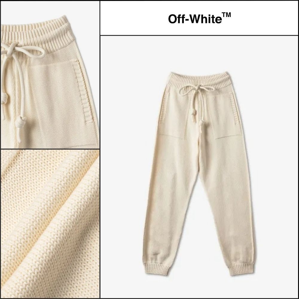 【Off-White】Diag Knit Pants Light Beige