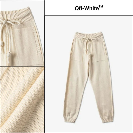 【Off-White】Diag Knit Pants Light Beige