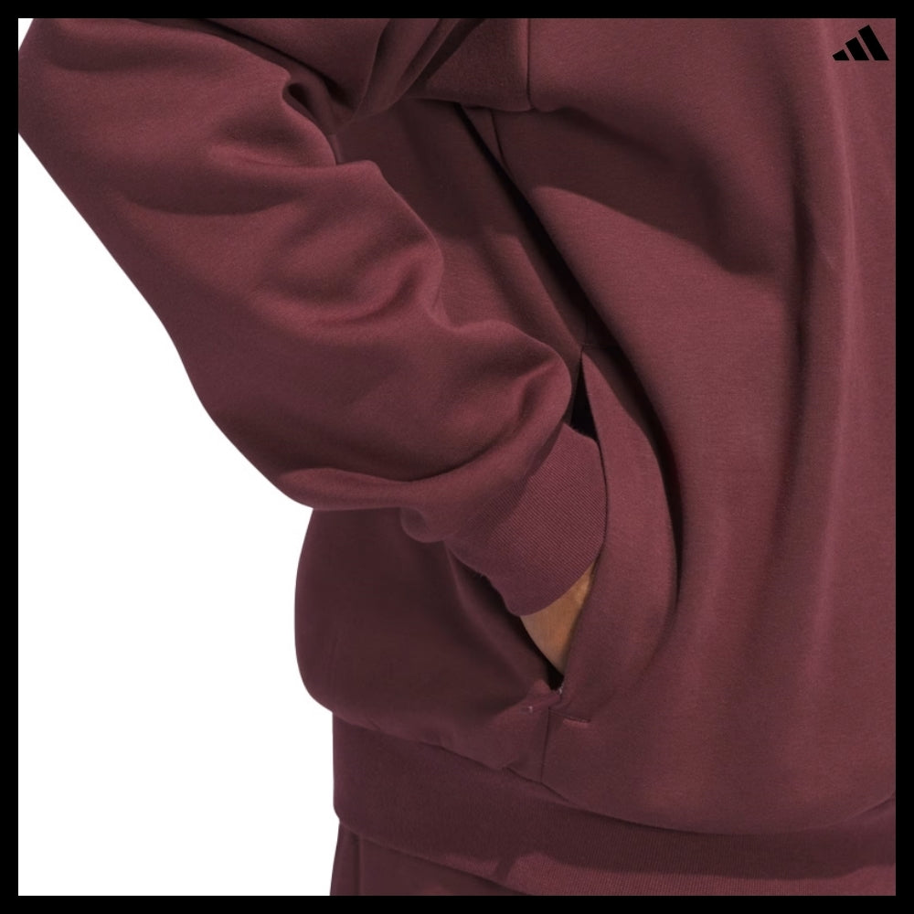 【ADIDAS】 Basketball Fleece Hoodie Aurora Ruby