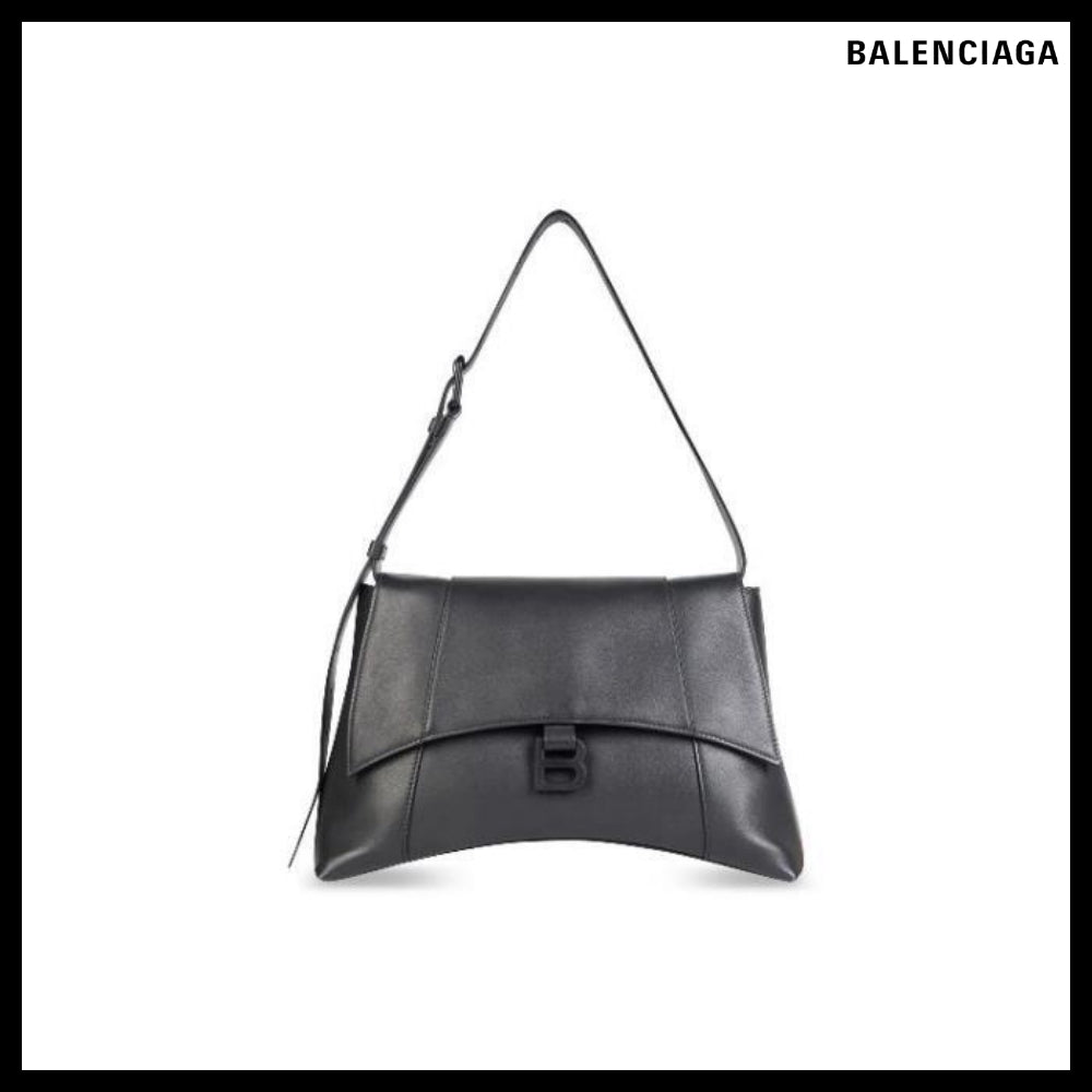 【BALENCIAGA 】Downtown Black Medium Shoulder Bag