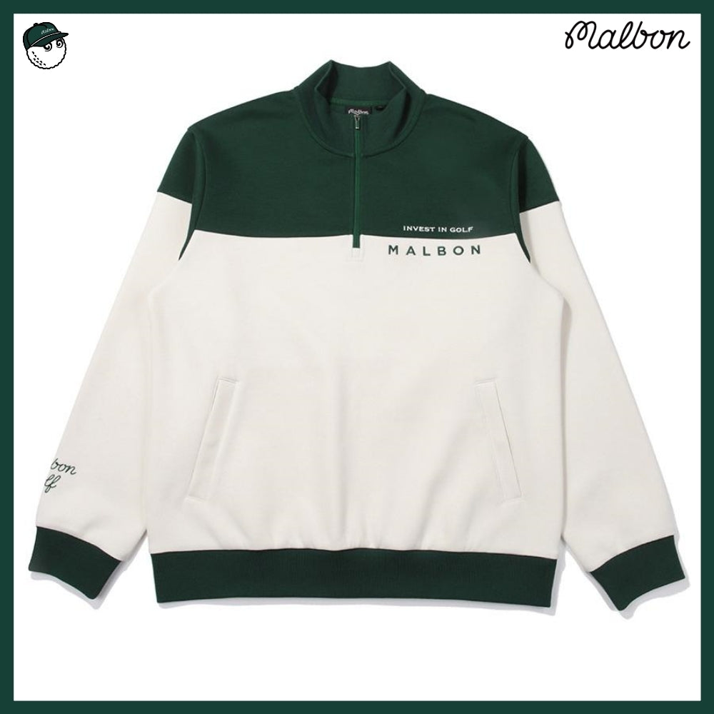 【MALBON GOLF】 AIRLY COLORED ZIP-UP MTM T-SHIRT MAN 3COLORS