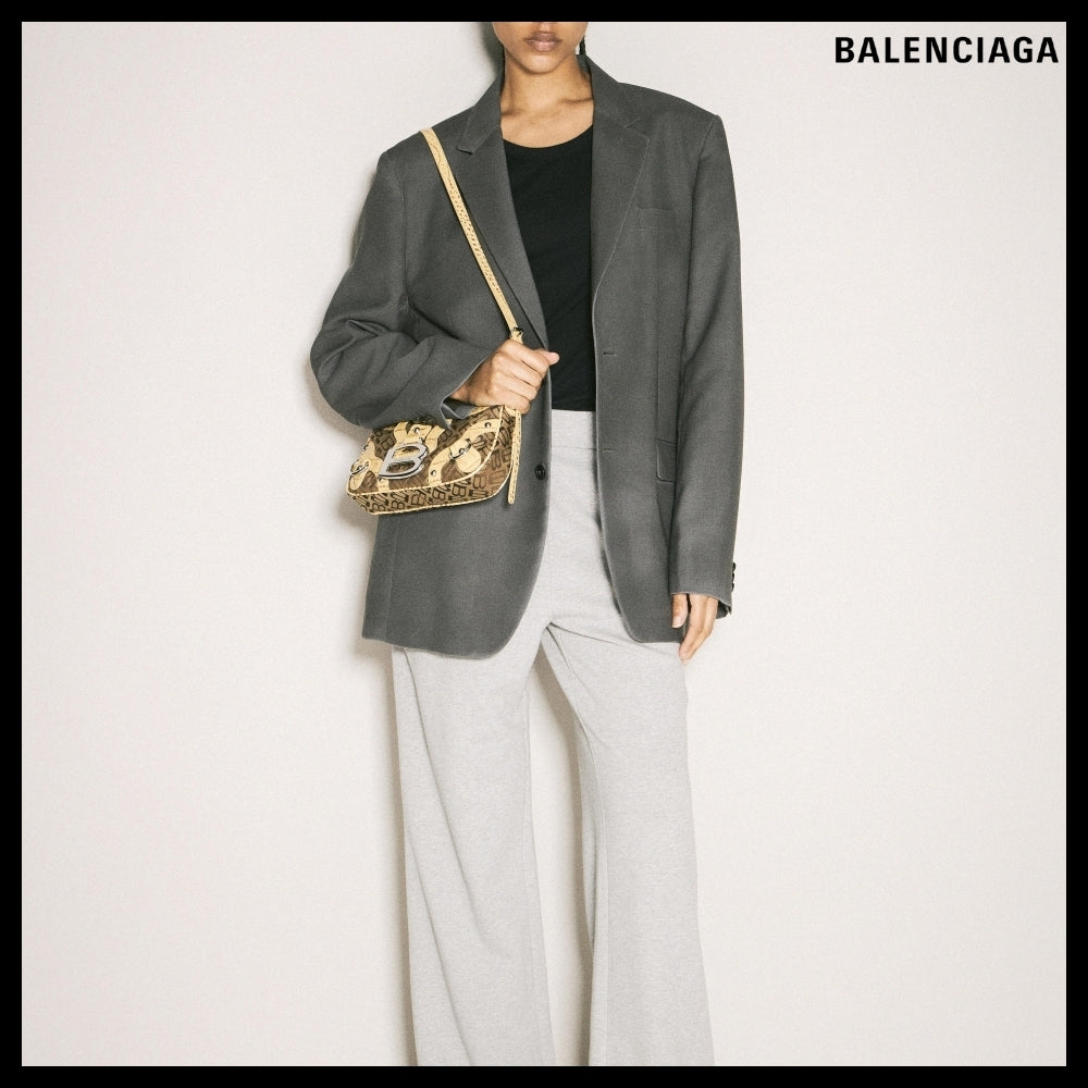 【BALENCIAGA】Essex Small Shoulder Bag Ebony Beige Mustard