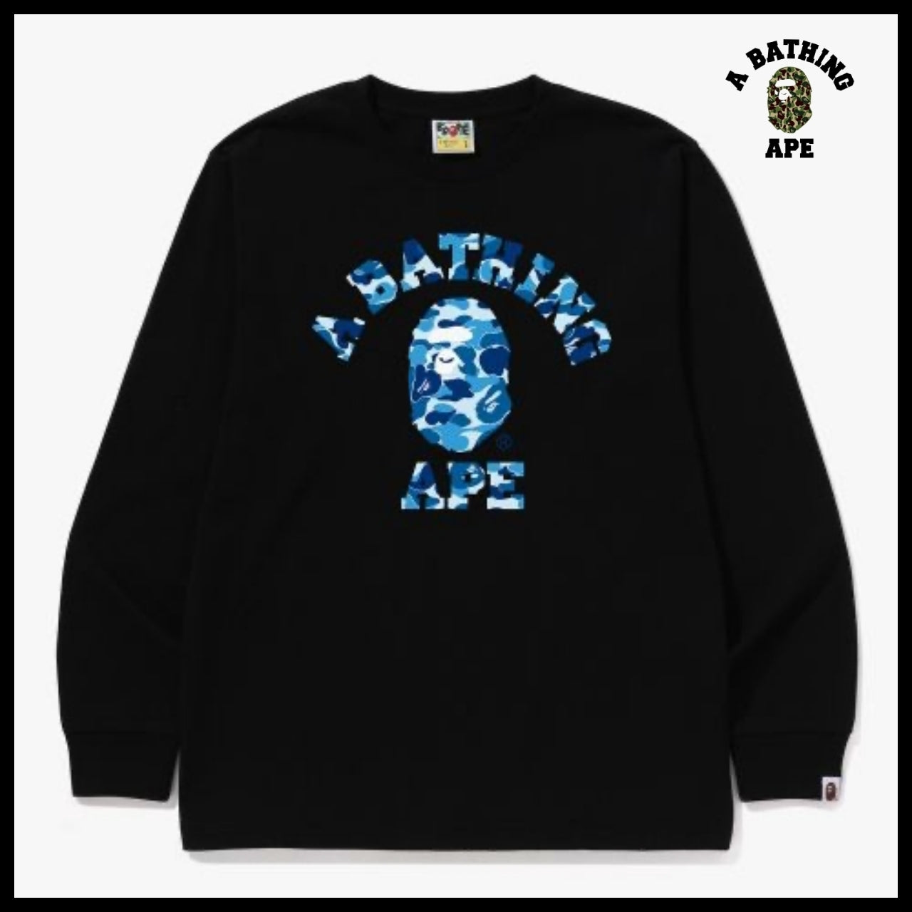 【A BATHING APE】ABC Camo College Long Sleeve T Shirt 4Color