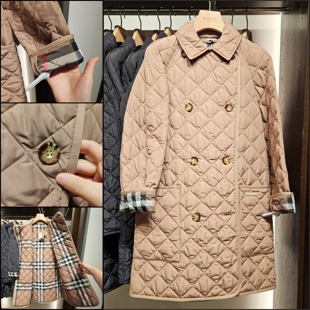 【BURBERRY】New Teyting long quilted women’s jacket camel