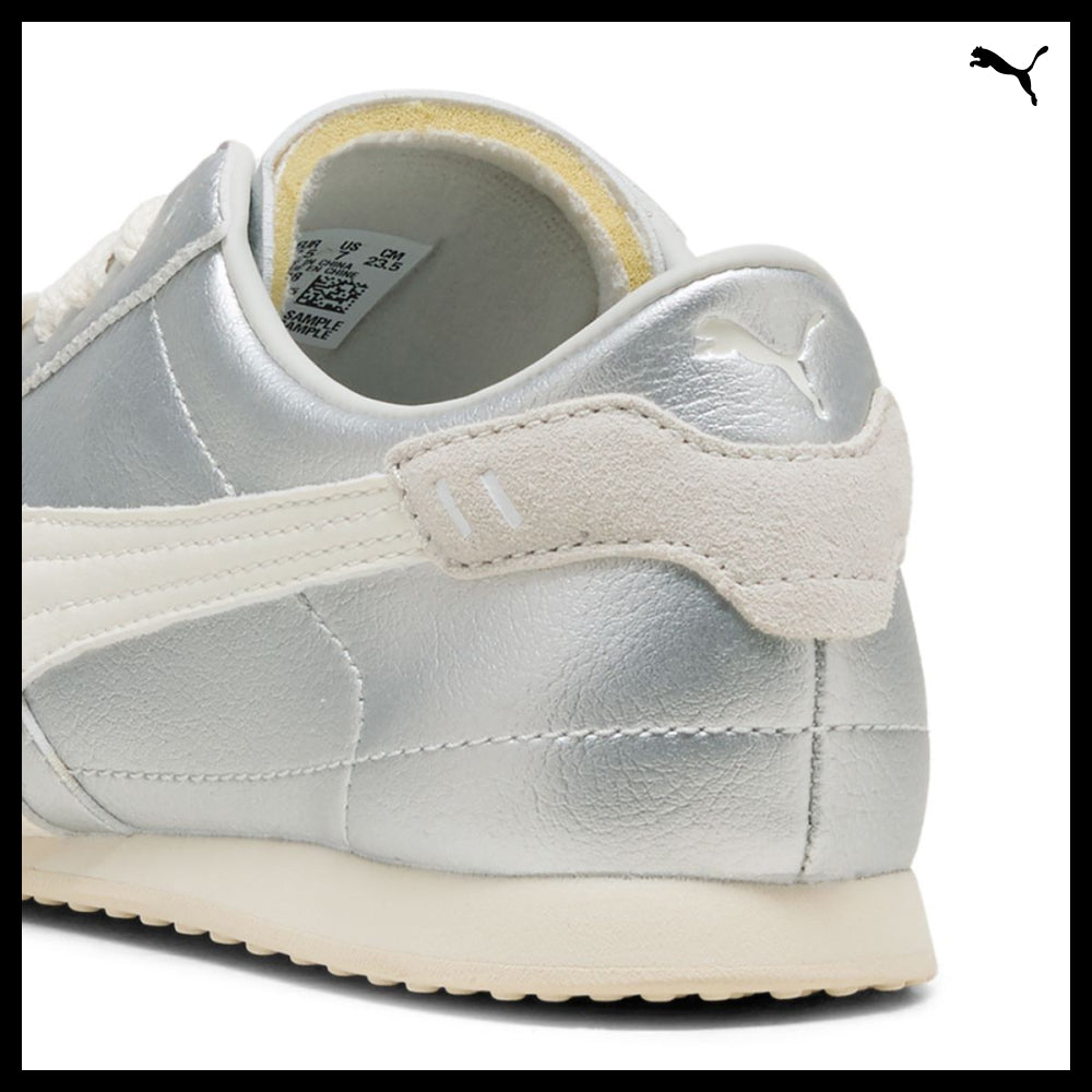 【PUMA】Bella UT Leather Silver Ivory Sneakers