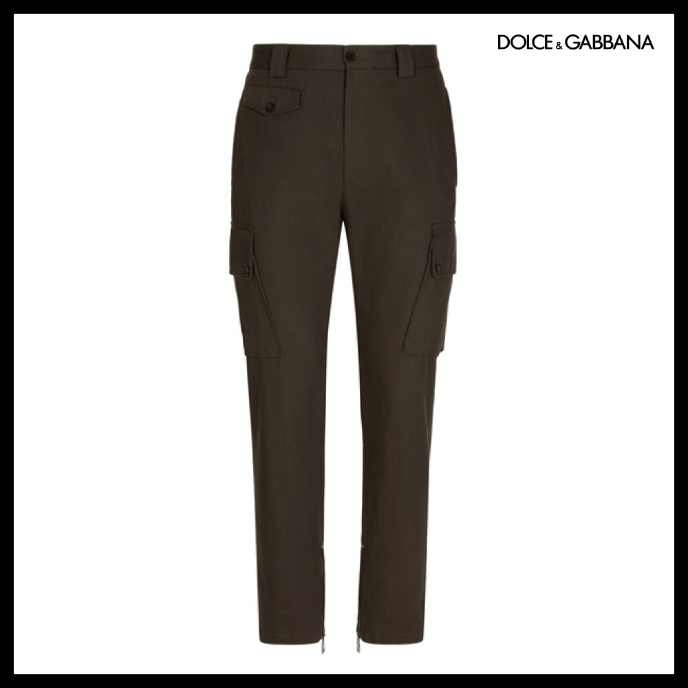 【Dolce & Gabbana】COTTON TWILL CARGO BIKER PANTS