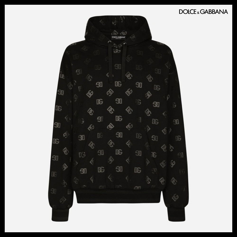 【Dolce & Gabbana】JERSEY HOODIE WITH DG PRINT
