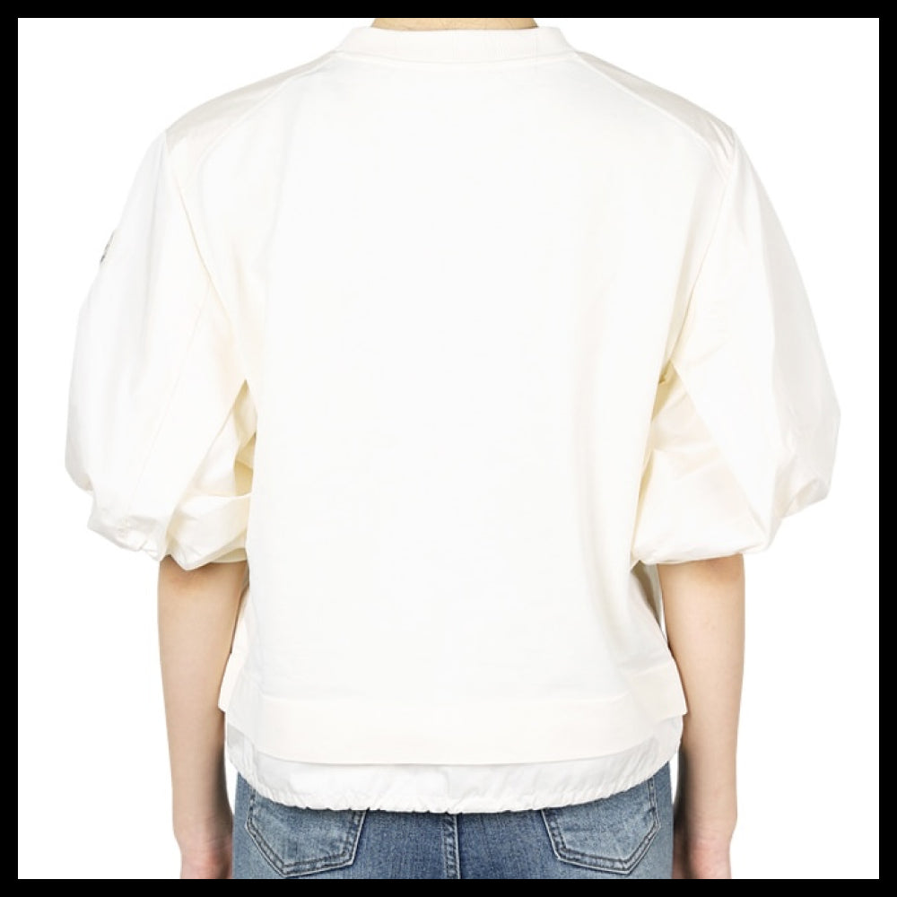 【MONCLER】 Women Puff Sleeve String Short Sleeve Ivory