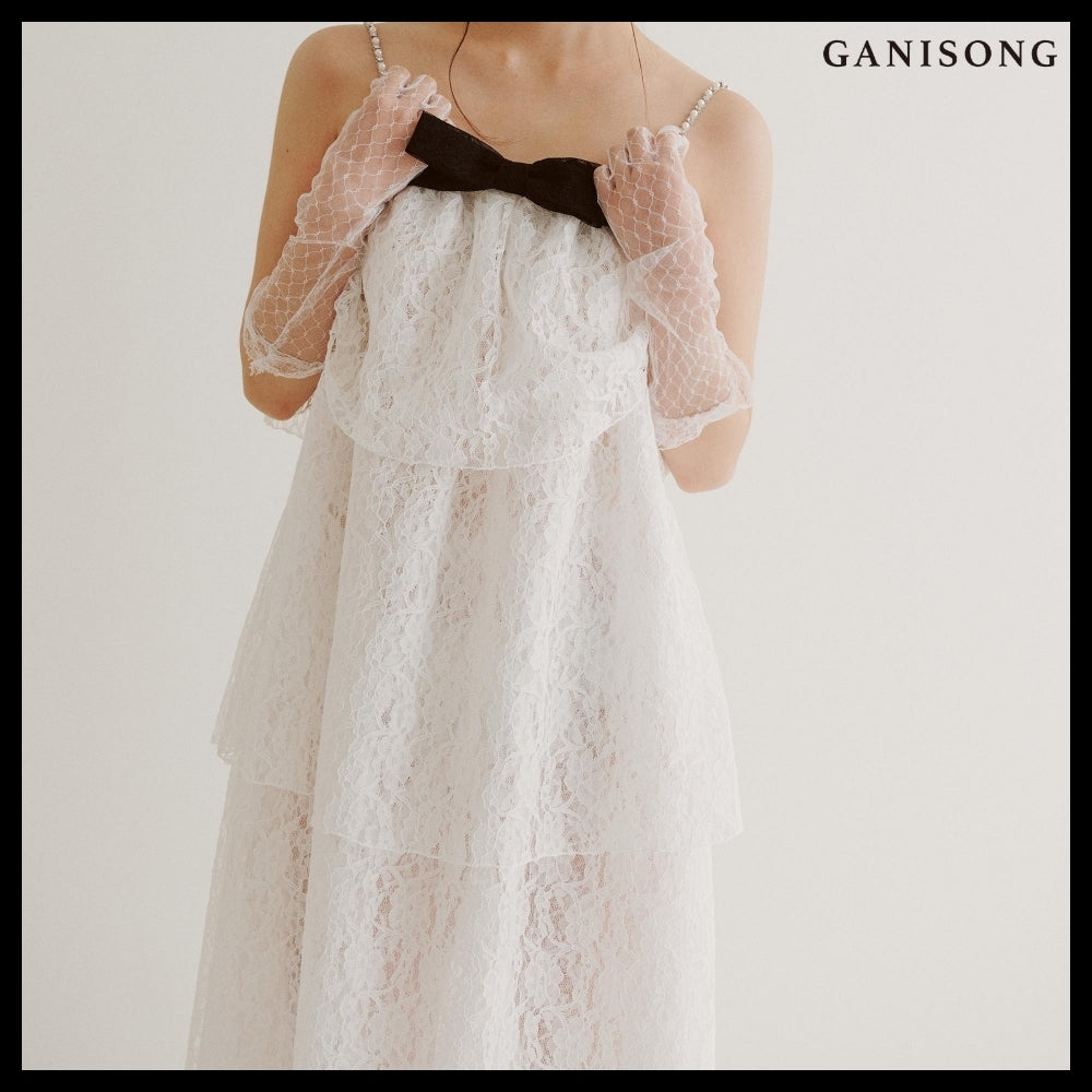 【GANISONG】Bridal Layerd Wedding Cake Dress White