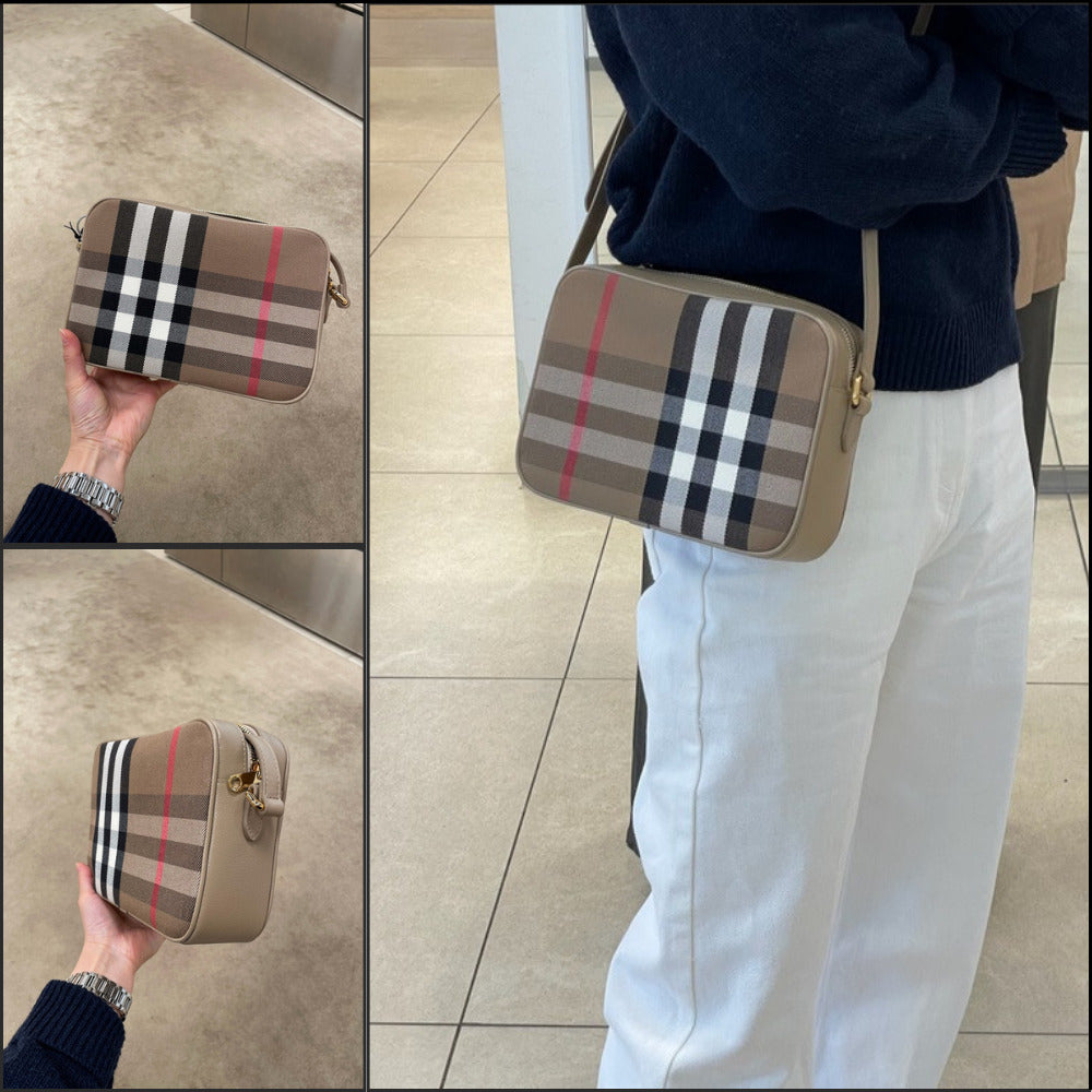 【BURBERRY】House Check Camera Bag Brown