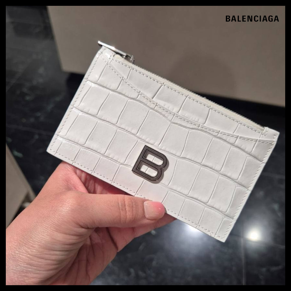 【BALENCIAGA】Hourglass Long Coin & Card Holder White
