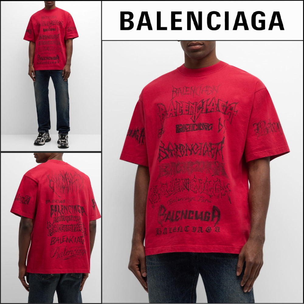 【BALENCIAGA】DIY Metal T-Shirt Large Fit Red