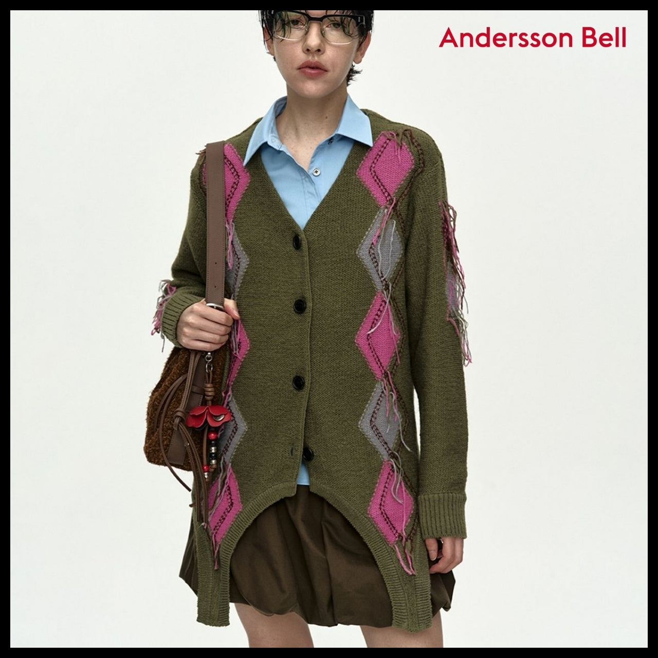 【ANDERSSON BELL】Gartered Argyle Cardigan (2 Colors)