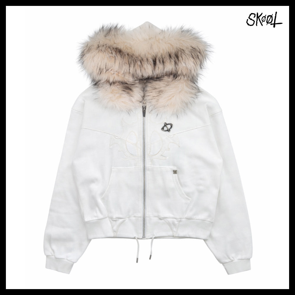 【SKOOT】Mola Fur Zip-up Hoodie